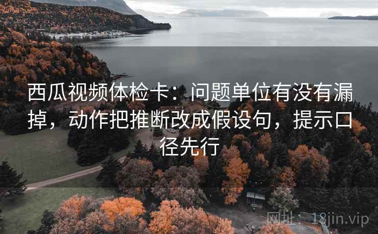 西瓜视频体检卡：问题单位有没有漏掉，动作把推断改成假设句，提示口径先行