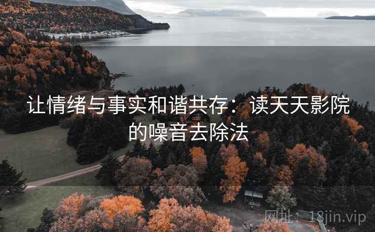 让情绪与事实和谐共存:读天天影院的噪音去除法 让情绪与事实和谐共存:读天天影院的噪音去除法